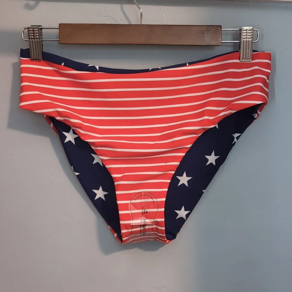 Cupshe American Flag Stars And Stripes Red, White And Blue Bikini Bottoms 🇺🇸 - Picture 3 of 7